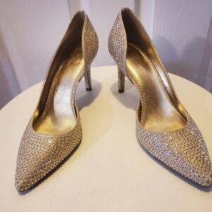 MK Glitter Gold heels. Size 10 and worn one.